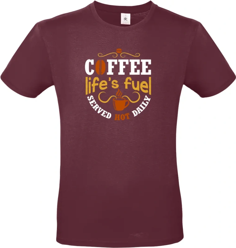 pánské vínové tričko Fuel coffee