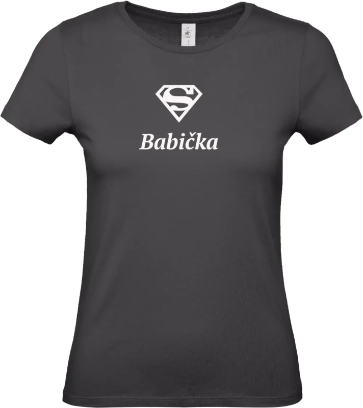 dámské černé tričko Super Babička s bílým textem