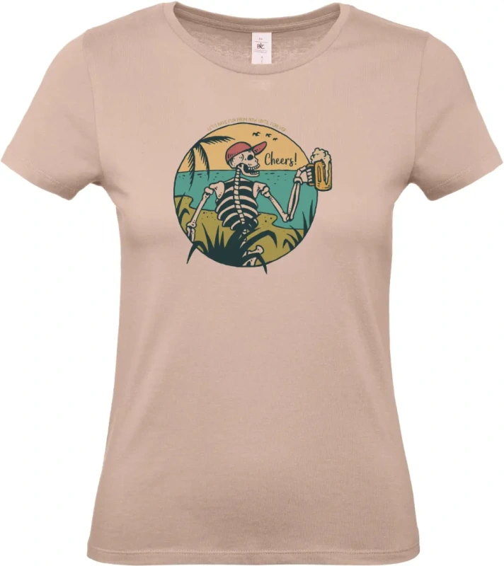 dámské světle ružové tričko Cheers Skull
