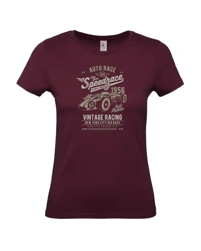 dámské vínové tričko Vintage Speedrace