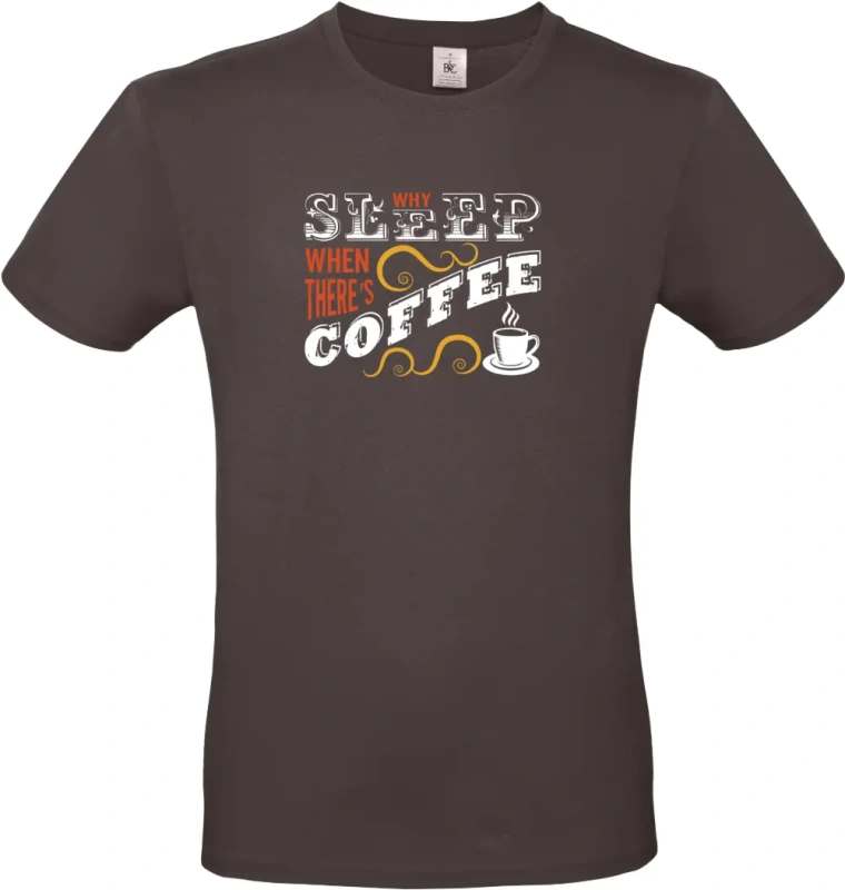 pánské hnedé tričko Sleep coffee