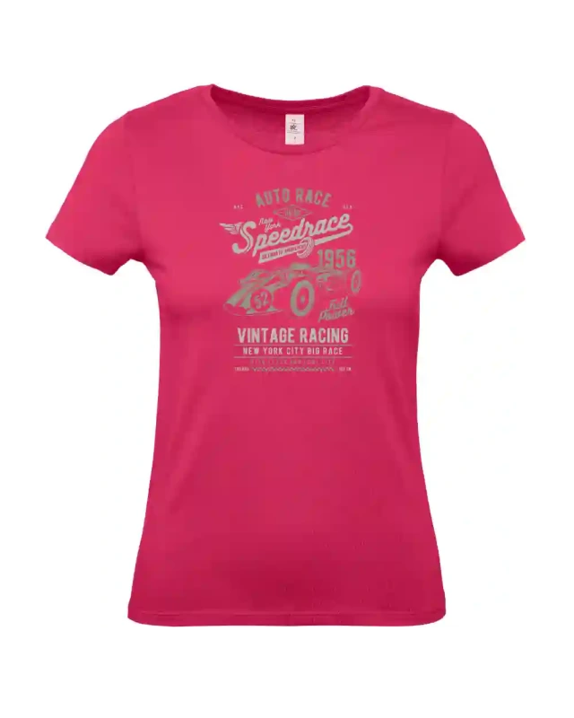 dámské ružové tričko Vintage Speedrace