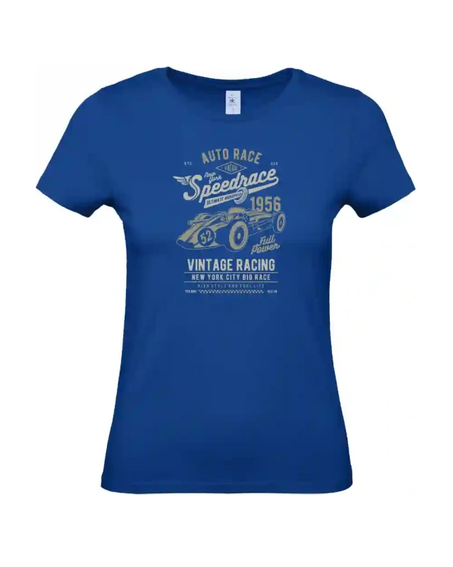 dámské královská modrá tričko Vintage Speedrace