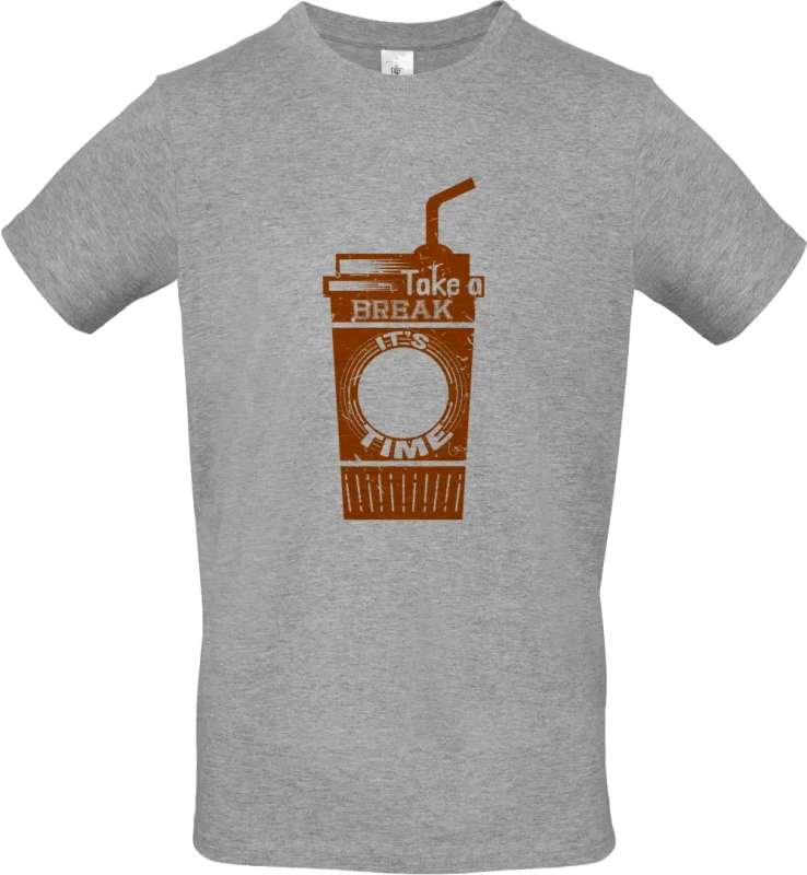 pánské sportovní šedé tričko Time coffee