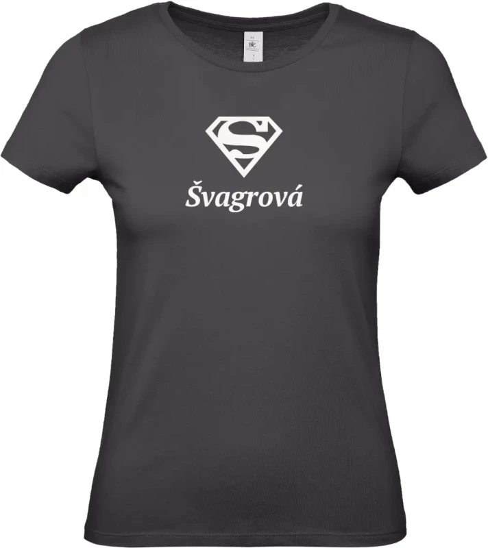 dámské černé tričko Super Švagrová s bílým textem