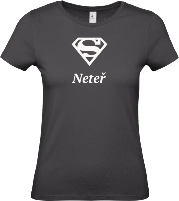 dámské černé tričko Super Neteř s bílým textem