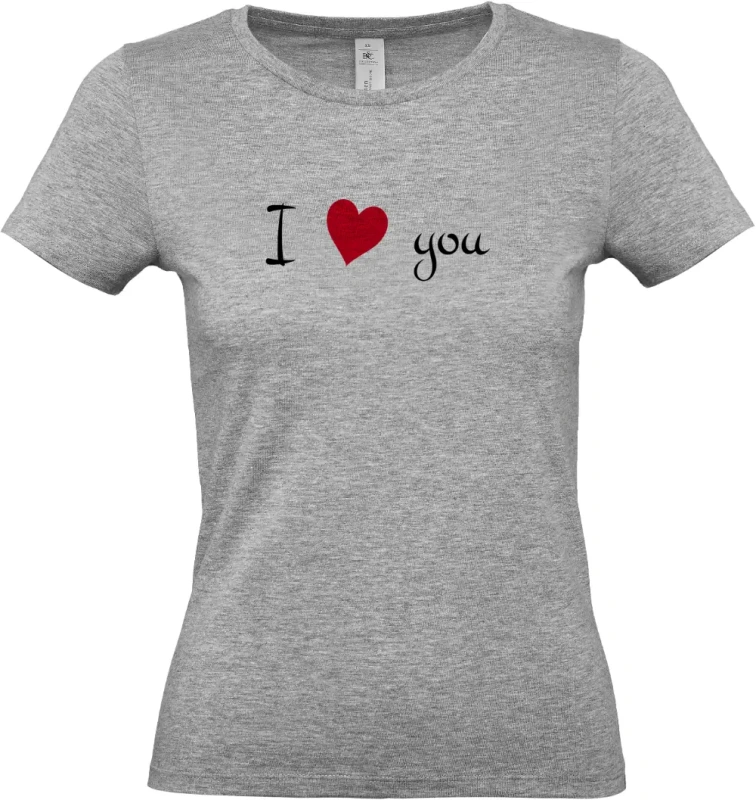 dámské sportovní šedé tričko I Love You