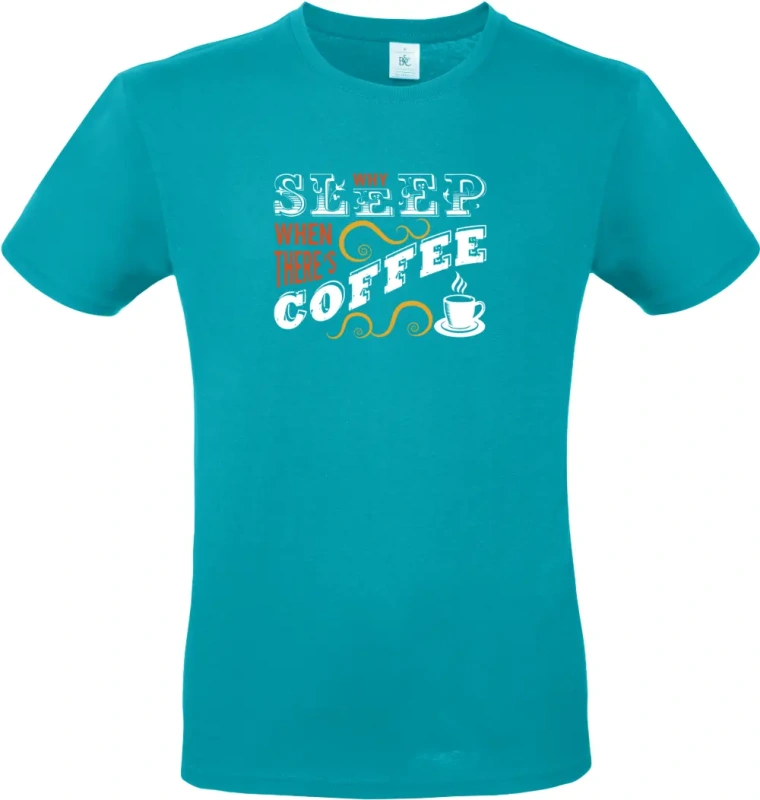 pánské tyrkysové tričko Sleep coffee