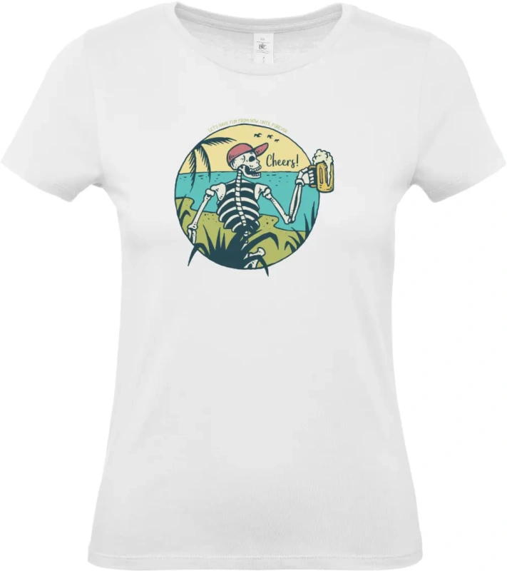 dámské bílé tričko Cheers Skull