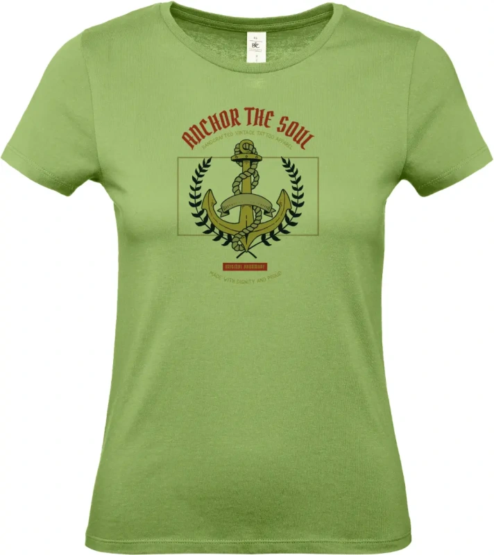 dámské pistáciové tričko Anchor the Soul
