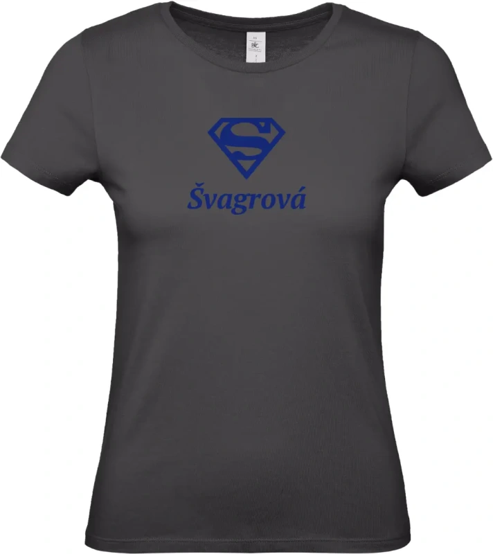 dámské černé tričko Super Švagrová s modrým textem