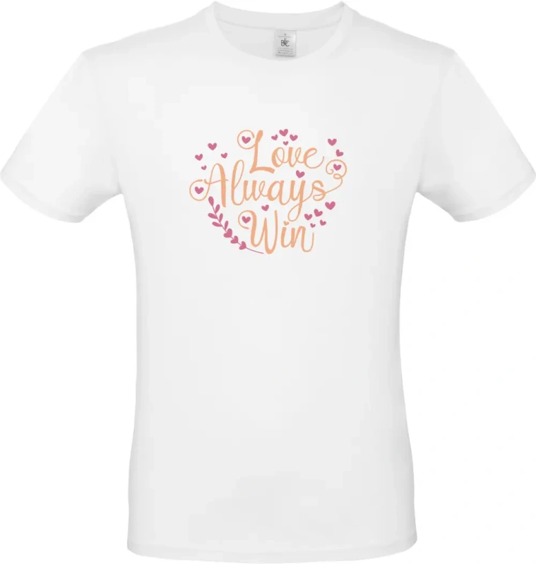 pánské bílé tričko Love Always Win