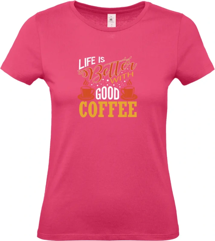 dámské ružové tričko Good coffee