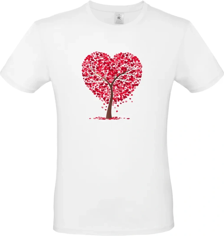 pánské bílé tričko Srdcový strom
