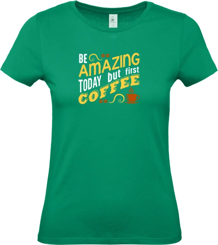 dámské kelly zelené tričko Amazing coffee