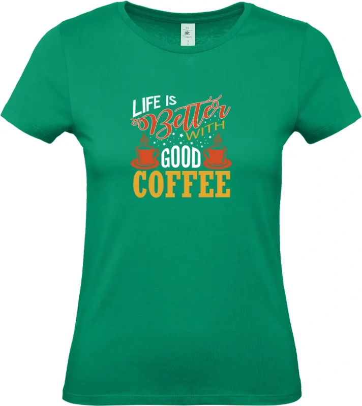 dámské kelly zelené tričko Good coffee