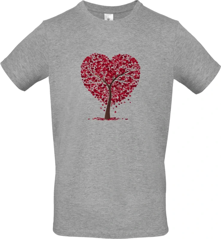 pánské sportovní šedé tričko Srdcový strom