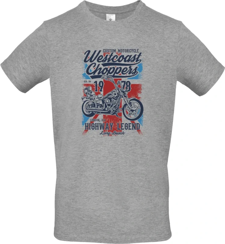 pánské světle šedé tričko Westcoast Choppers