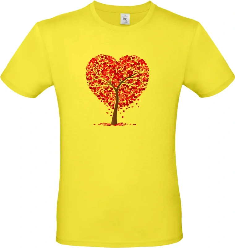 pánské citronové tričko Srdcový strom