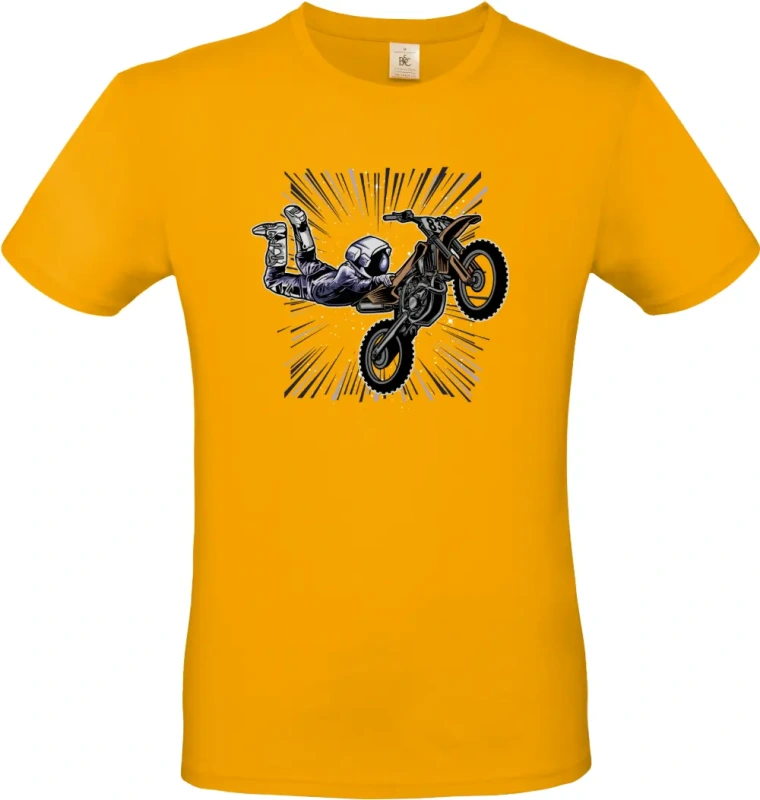 pánské meruňkové tričko Vesmírný Motorkář - Astronaut na MX stroji