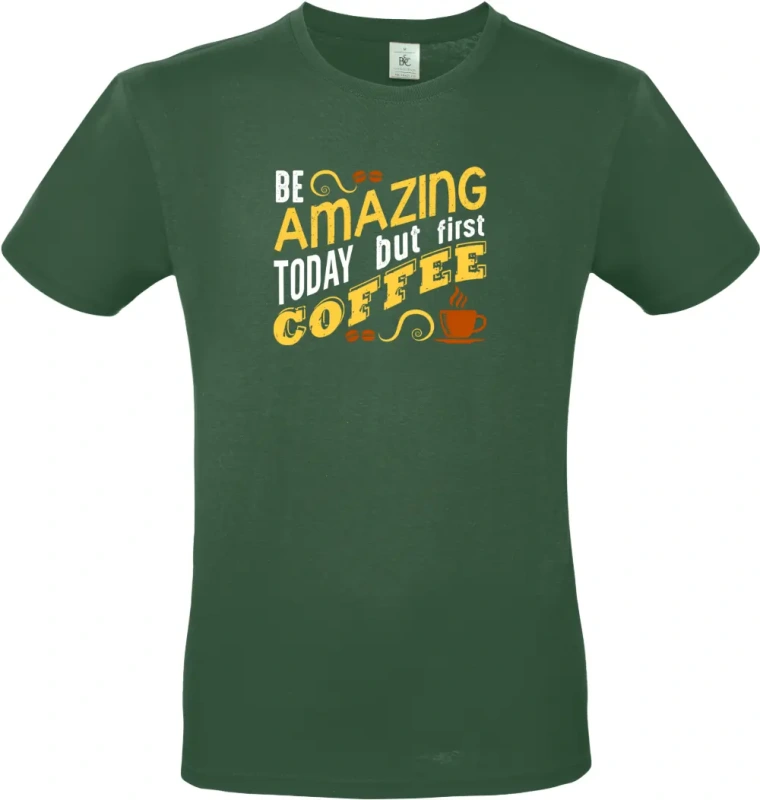 pánské lahvově zelené tričko Amazing coffee