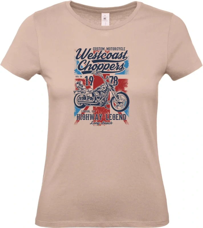 dámské světle růžové tričko Westcoast Choppers