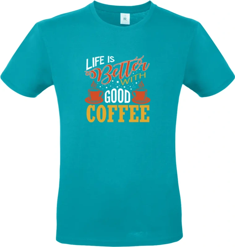 pánské tyrkysové tričko Good coffee