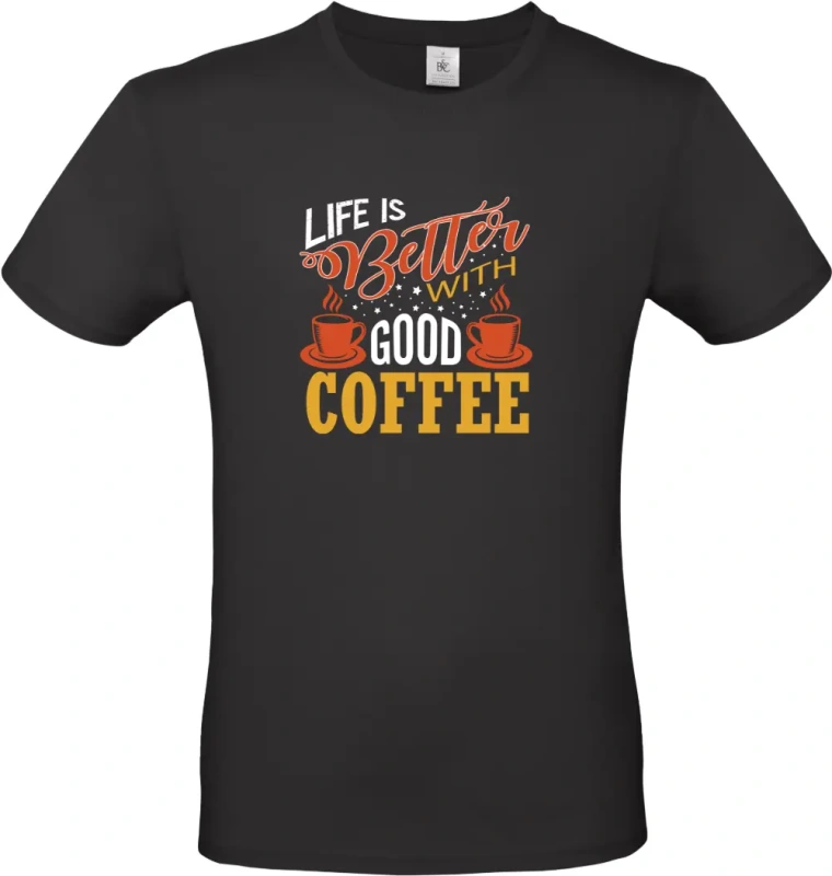 pánské černé tričko Good coffee