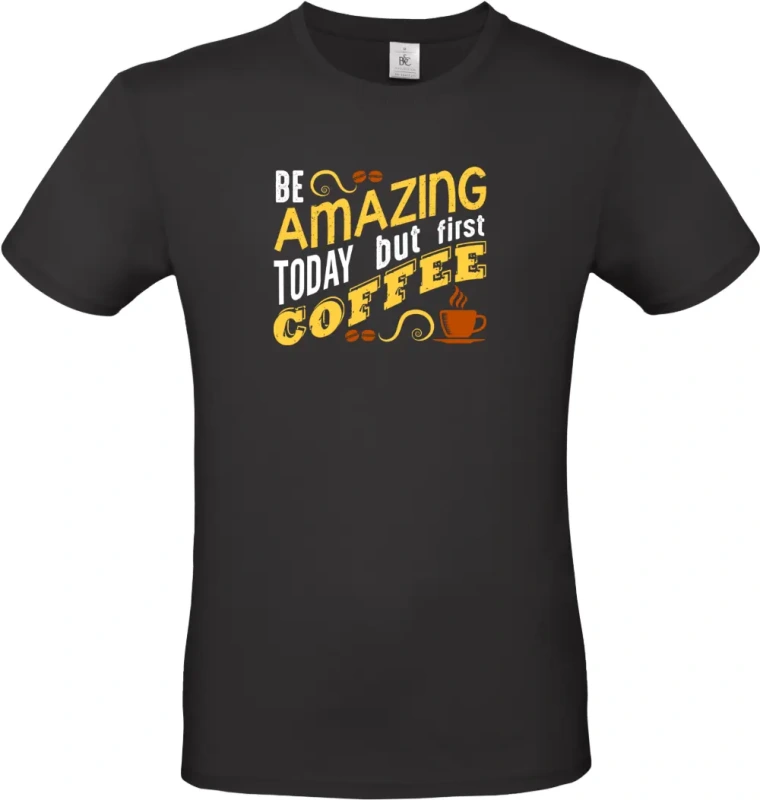 pánské černé tričko Amazing coffee