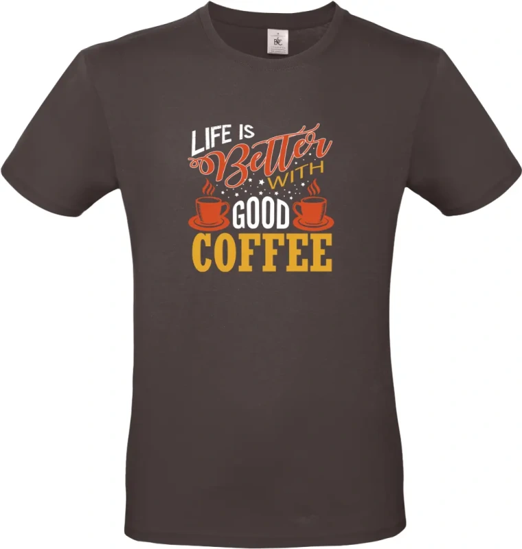 pánské hnedé tričko Good coffee