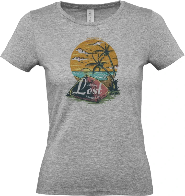 dámské sportovní šedé tričko Beach Camping