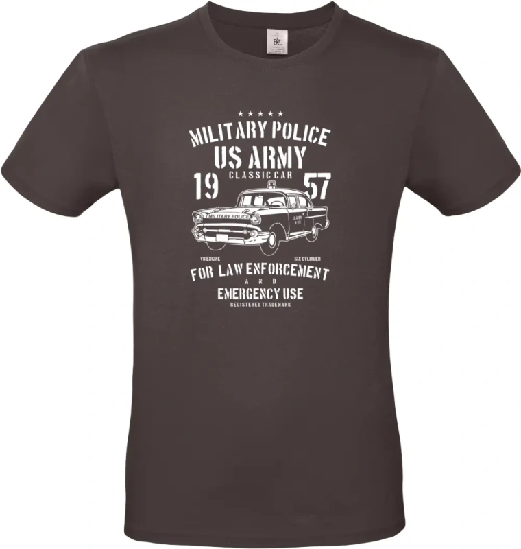 pánské hnedé tričko Army Classic Car