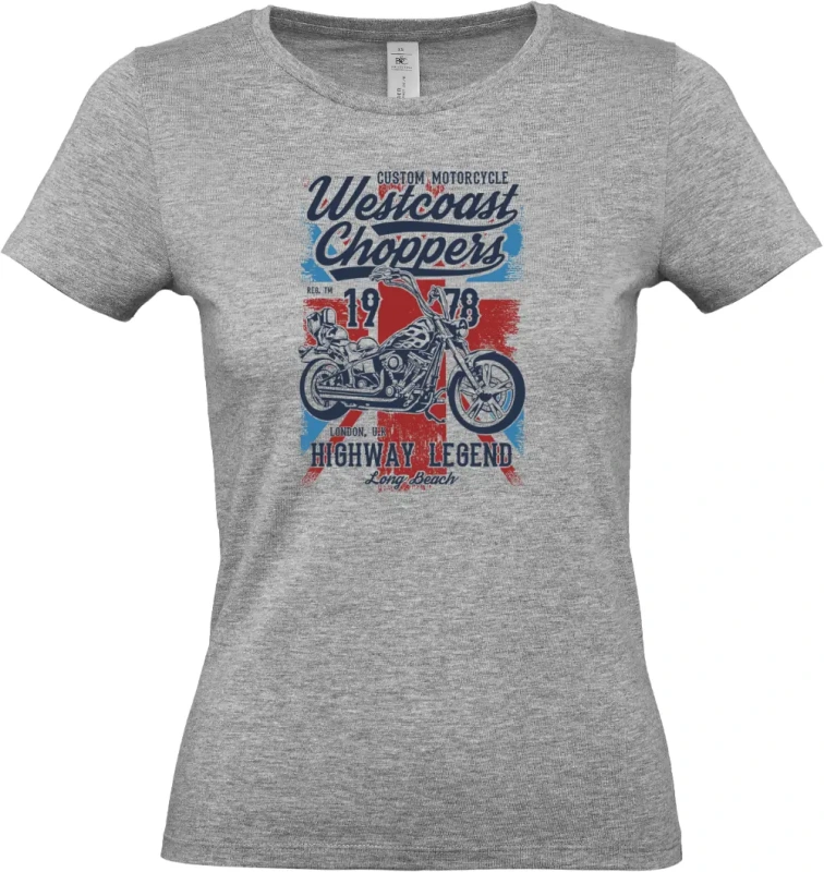 dámské světle šedé tričko Westcoast Choppers