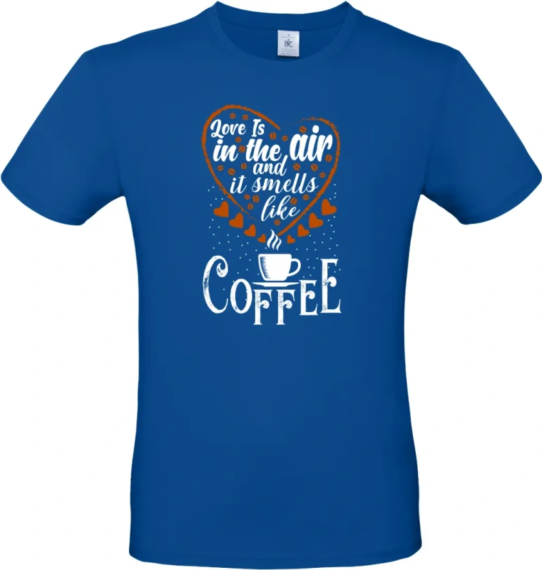 pánské kralovské modré tričko Smells coffee