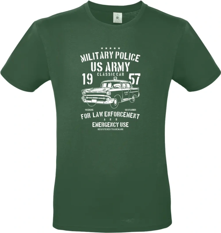 pánské láhvově zelené tričko Army Classic Car