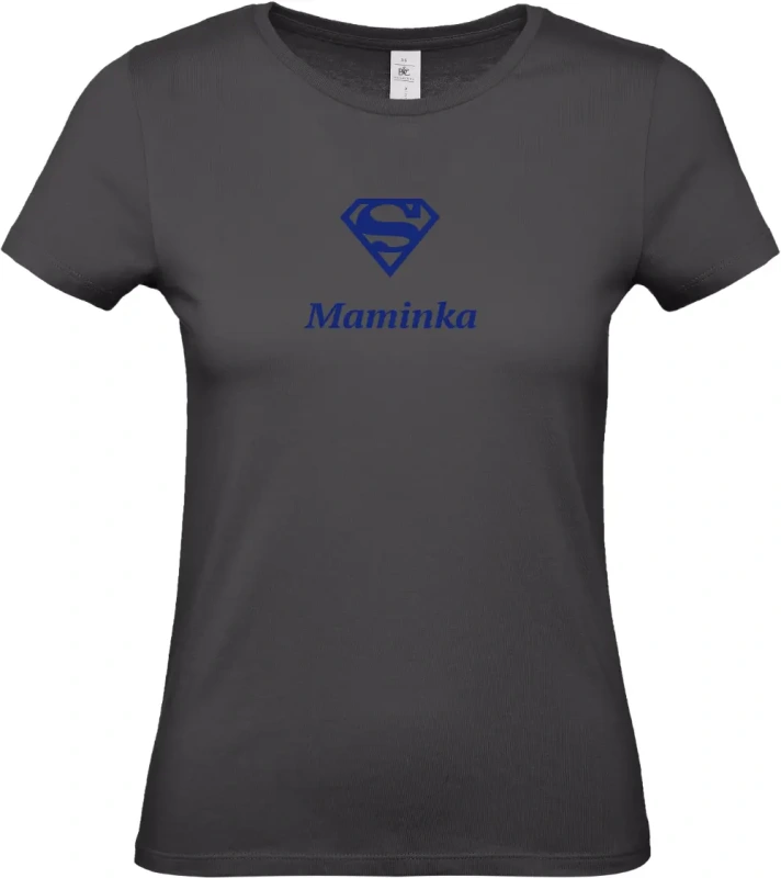 dámské černé tričko Super Maminka s modrým textem