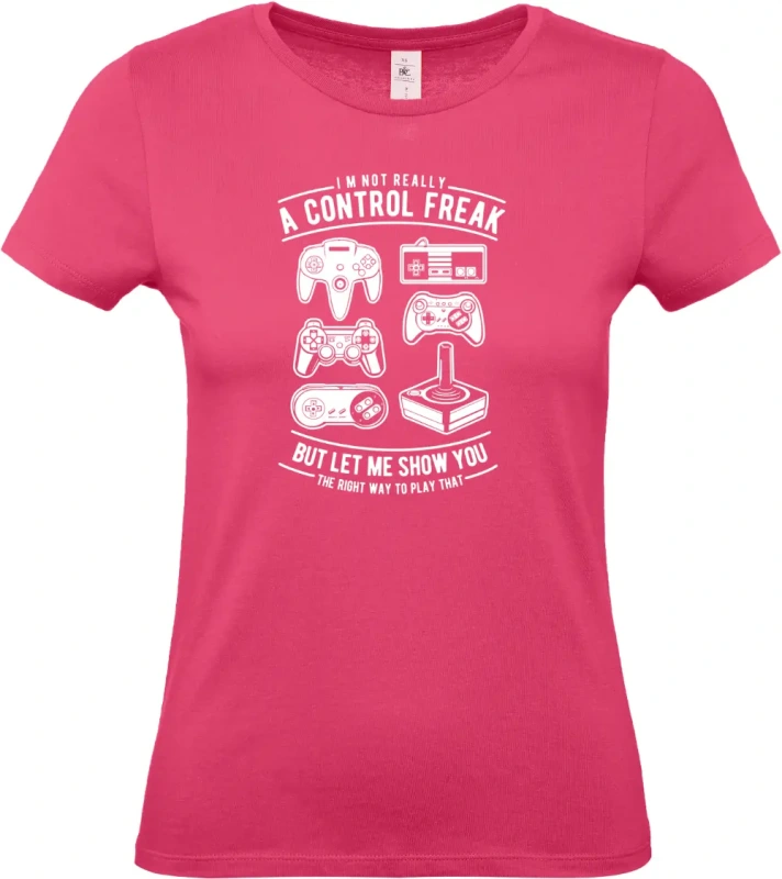 dámské ružové tričko A Control Freak