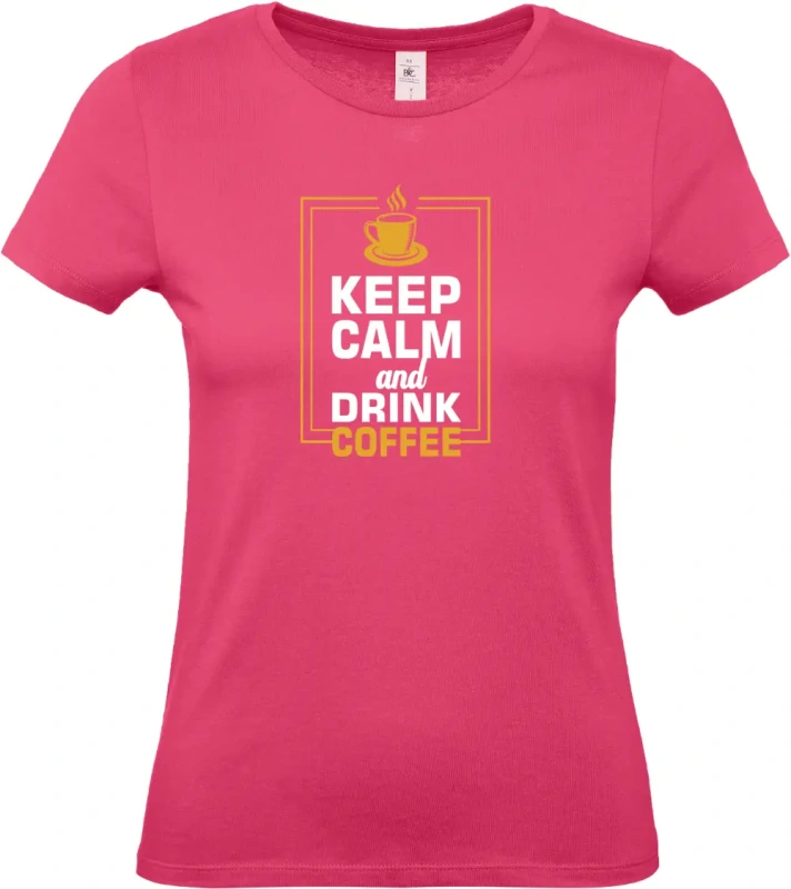 dámské ružové tričko Keep coffee