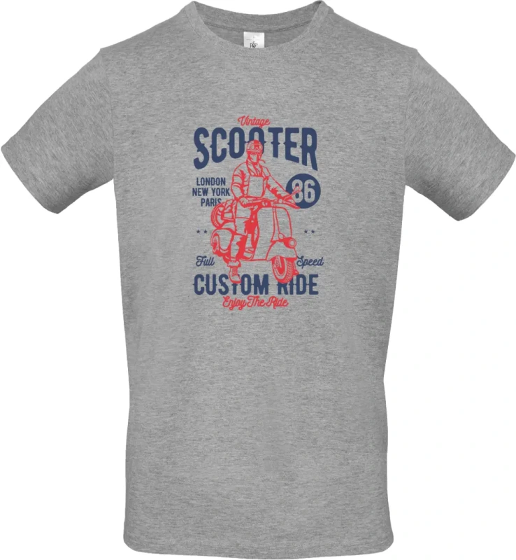 pánské světle šedé tričko Vintage Scooter
