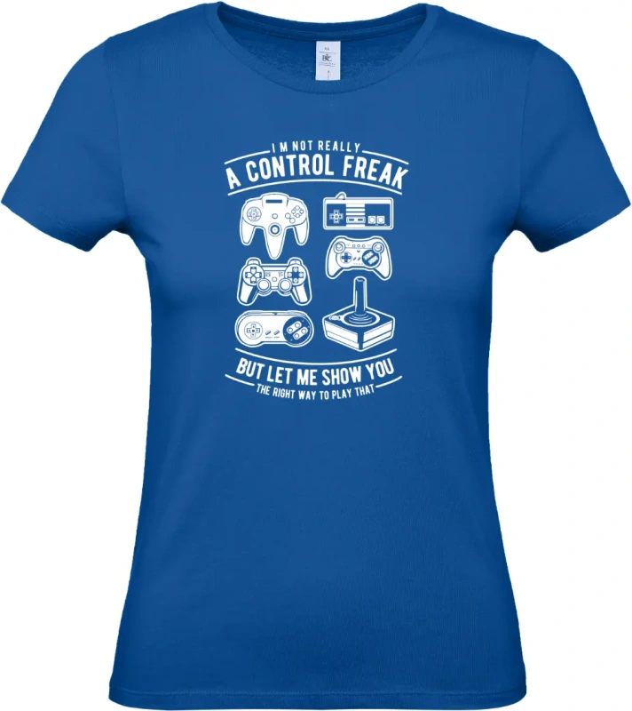 dámské královské modré tričko A Control Freak