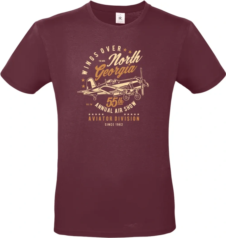 pánské vínové tričko Wings Over North Georgia