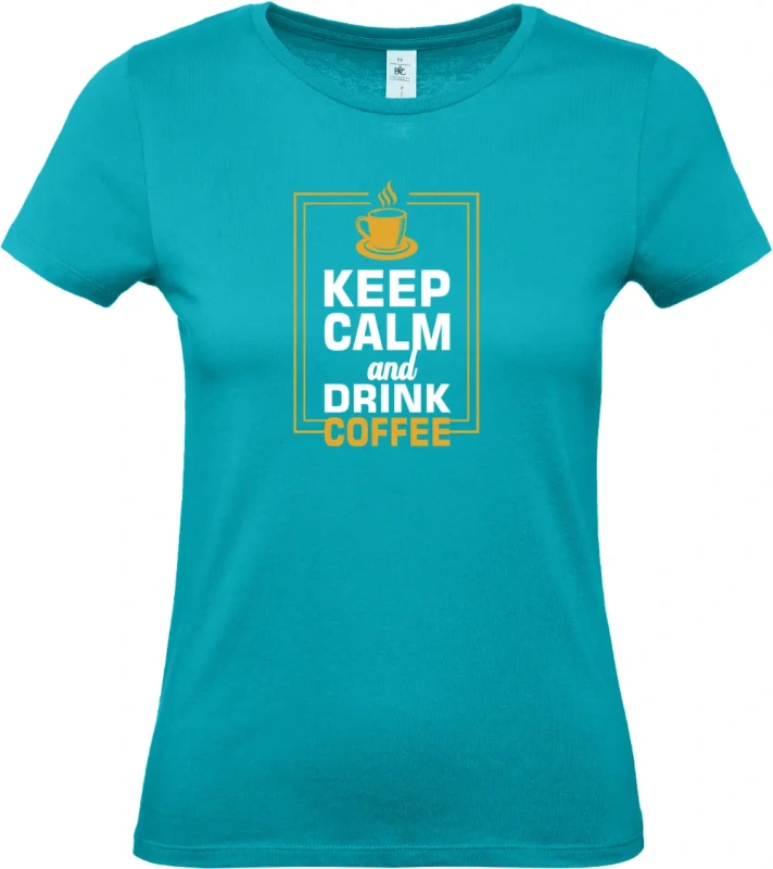 dámské tyrkysové tričko Keep coffee