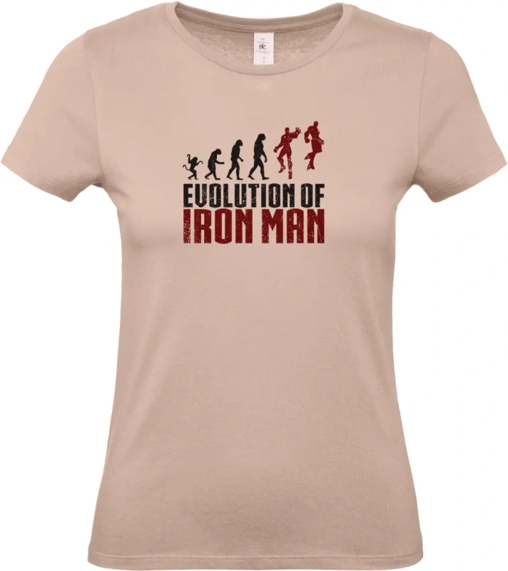dámské světle ružové tričko EVOLUTION OF IRON MAN