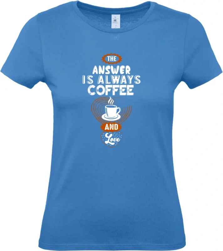 dámské azurové tričko Answer coffee