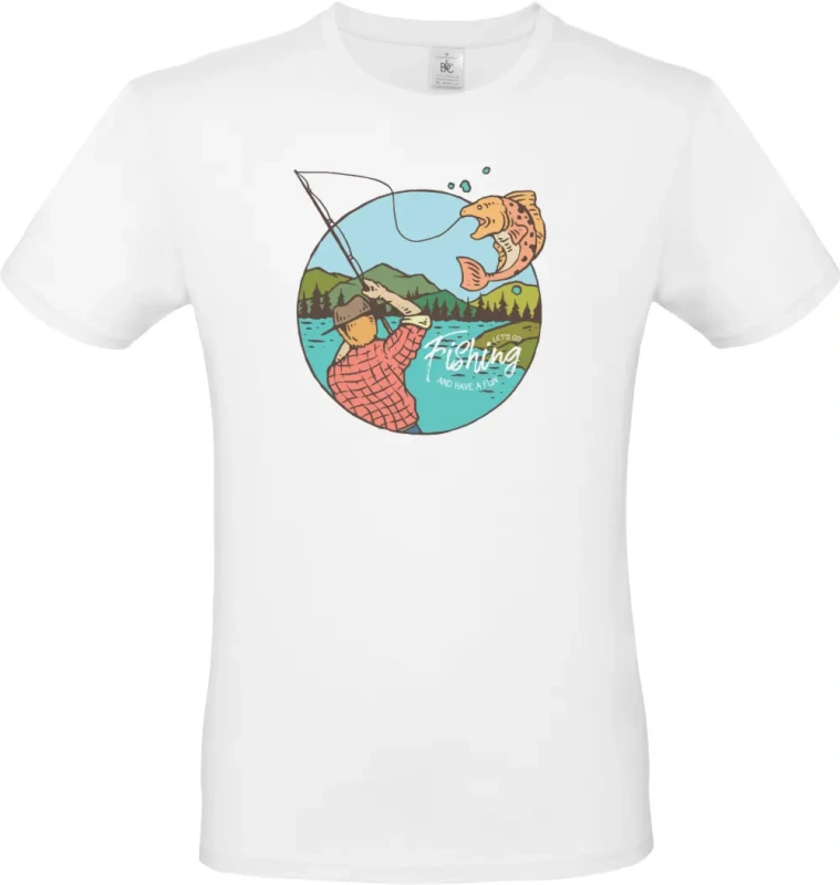 pánské bílé tričko Fishing