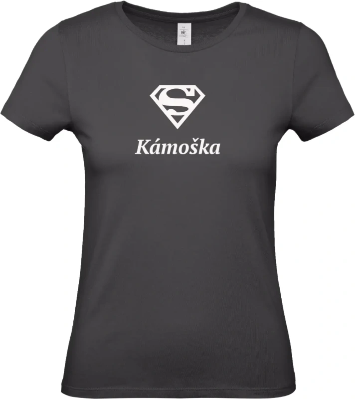 dámské černé tričko Super Kámoška s bílým textem