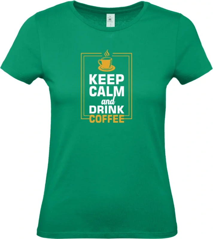 dámské kelly zelené tričko Keep coffee