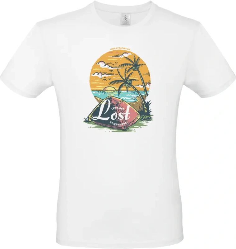 pánské bílé tričko Beach Camping