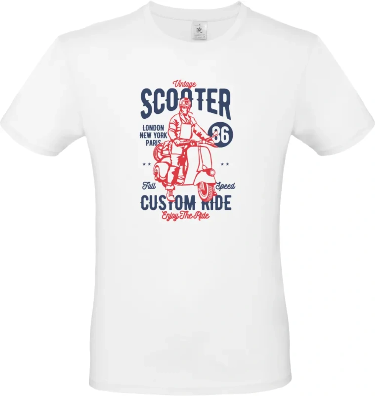 pánské bílé tričko Vintage Scooter