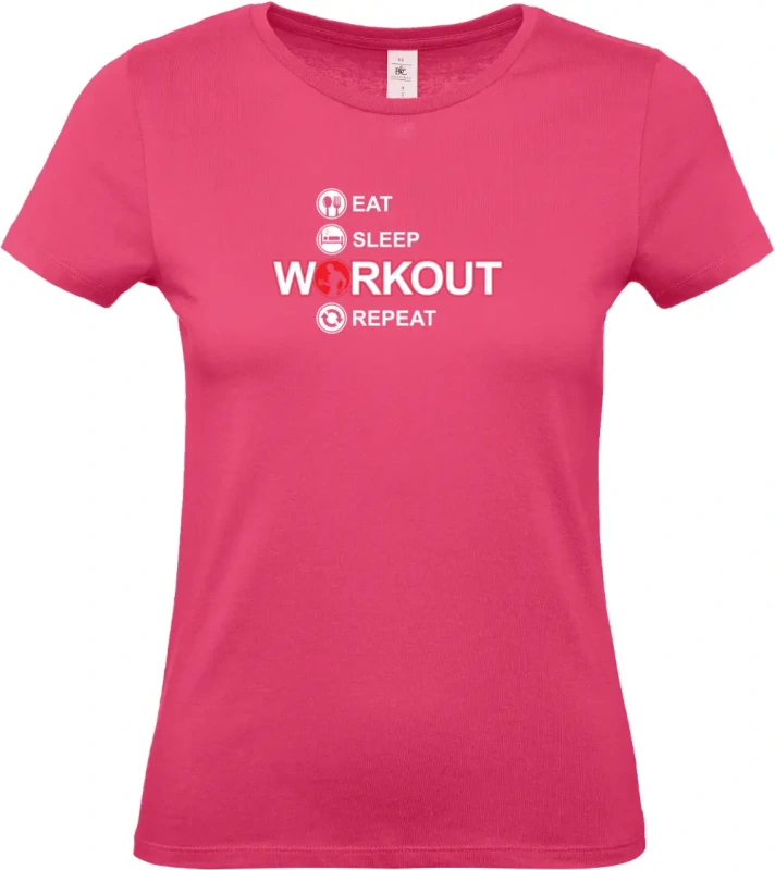 dámské ružové tričko  Eat Sleep Workout Repeat
